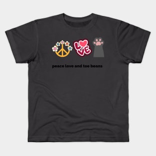 Peace love and toe beans Kids T-Shirt